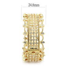 Load image into Gallery viewer, LO4345 - Gold Brass Bangle with Top Grade Crystal  in Clear