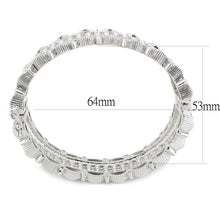 Load image into Gallery viewer, LO4346 - Rhodium Brass Bangle with Top Grade Crystal  in Clear