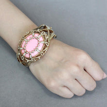 Load image into Gallery viewer, LO4347 - Gold Brass Bangle with Synthetic  in Rose