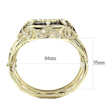 Load image into Gallery viewer, LO4349 - Gold Brass Bangle with Synthetic  in Jet