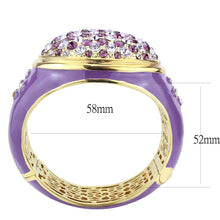 Load image into Gallery viewer, LO4353 - Gold Brass Bangle with Top Grade Crystal  in Multi Color