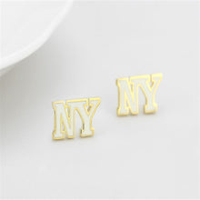 Load image into Gallery viewer, LO4666 - Gold Brass Earrings with Epoxy  in White