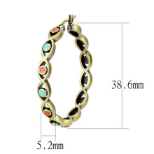 Load image into Gallery viewer, LO4679 - Antique Silver Brass Earrings with Epoxy  in Multi Color