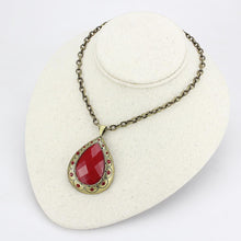 Load image into Gallery viewer, LO4686 - Antique Copper Brass Chain Pendant with Synthetic Synthetic Stone in Red Series