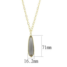 Load image into Gallery viewer, LO4687 - Gold &amp; Brush Brass Chain Pendant with Synthetic Synthetic Stone in Gray