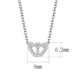 LO4694 - Rhodium Brass Necklace with Top Grade Crystal  in Clear