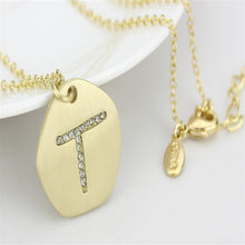 Load image into Gallery viewer, LO4698 - Gold &amp; Brush Brass Chain Pendant with Top Grade Crystal  in Clear