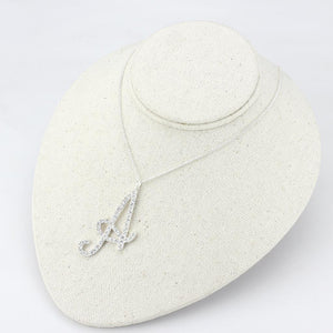 LO4707 - Silver Brass Chain Pendant with Top Grade Crystal  in Clear