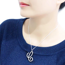 Load image into Gallery viewer, LO4708 - Imitation Rhodium Brass Chain Pendant with Top Grade Crystal  in Clear