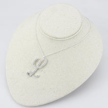 Load image into Gallery viewer, LO4709 - Silver Brass Chain Pendant with Top Grade Crystal  in Clear
