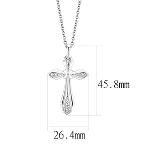 LO4710 - Imitation Rhodium Brass Chain Pendant with Top Grade Crystal  in Clear