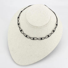 Load image into Gallery viewer, LO4723 - Ruthenium White Metal Necklace with Synthetic Synthetic Glass in Jet