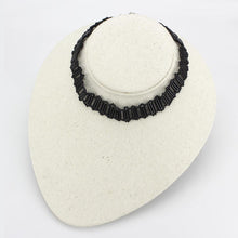 Load image into Gallery viewer, LO4724 - Rhodium White Metal Necklace with Synthetic Synthetic Glass in Jet