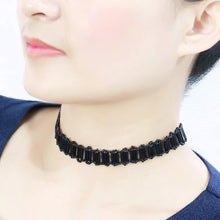 Load image into Gallery viewer, LO4724 - Rhodium White Metal Necklace with Synthetic Synthetic Glass in Jet