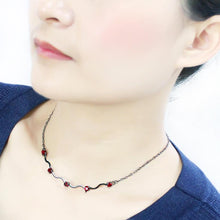 Load image into Gallery viewer, LO4730 - Ruthenium White Metal Necklace with AAA Grade CZ  in Siam