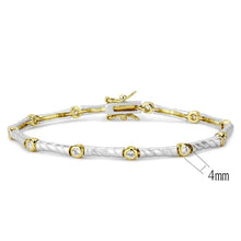 Load image into Gallery viewer, LO4734 - Gold+Rhodium Brass Bracelet with AAA Grade CZ  in Clear