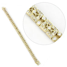 Load image into Gallery viewer, LO4735 - Gold Brass Bracelet with AAA Grade CZ  in Clear