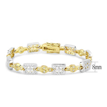 Load image into Gallery viewer, LO4741 - Gold+Rhodium Brass Bracelet with AAA Grade CZ  in Clear