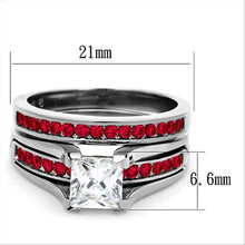 Load image into Gallery viewer, LOA1362 - High polished (no plating) Stainless Steel Ring with AAA Grade CZ  in Multi Color