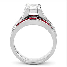 Load image into Gallery viewer, LOA1362 - High polished (no plating) Stainless Steel Ring with AAA Grade CZ  in Multi Color