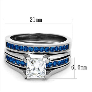LOA1363 - High polished (no plating) Stainless Steel Ring with AAA Grade CZ  in Multi Color