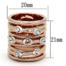 Load image into Gallery viewer, LOA909 - Rose Gold Brass Ring with Top Grade Crystal  in Multi Color