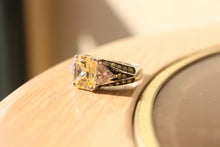 Load image into Gallery viewer, LOAS1389 - Rhodium 925 Sterling Silver Ring with AAA Grade CZ  in Light Yellow