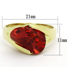 Load image into Gallery viewer, LOS641 - Gold 925 Sterling Silver Ring with AAA Grade CZ  in Garnet