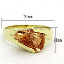 Load image into Gallery viewer, LOS645 - Gold 925 Sterling Silver Ring with AAA Grade CZ  in Champagne
