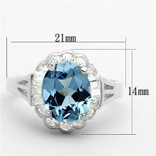 Load image into Gallery viewer, LOS658 - Silver 925 Sterling Silver Ring with Synthetic Spinel in Sea Blue