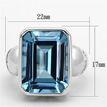 Load image into Gallery viewer, LOS679 - Silver 925 Sterling Silver Ring with Synthetic Spinel in Sea Blue