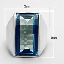 Load image into Gallery viewer, LOS691 - Silver 925 Sterling Silver Ring with Synthetic Spinel in Sea Blue