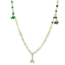 Load image into Gallery viewer, LOS793 - Matte Gold 925 Sterling Silver Necklace with Synthetic Turquoise in Multi Color