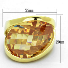 Load image into Gallery viewer, LOS824 - Gold 925 Sterling Silver Ring with AAA Grade CZ  in Champagne