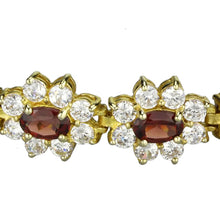 Load image into Gallery viewer, LOS842 - Gold 925 Sterling Silver Bracelet with AAA Grade CZ  in Garnet