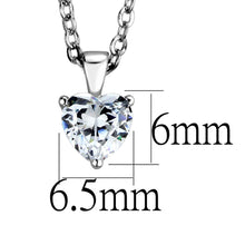 Load image into Gallery viewer, LOS887 - Rhodium 925 Sterling Silver Chain Pendant with AAA Grade CZ  in Clear