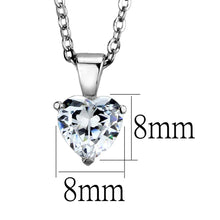 Load image into Gallery viewer, LOS888 - Rhodium 925 Sterling Silver Chain Pendant with AAA Grade CZ  in Clear