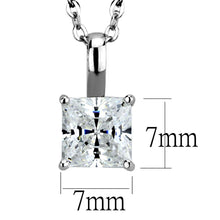 Load image into Gallery viewer, LOS894 - Rhodium 925 Sterling Silver Chain Pendant with AAA Grade CZ  in Clear