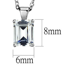 Load image into Gallery viewer, LOS897 - Rhodium 925 Sterling Silver Chain Pendant with AAA Grade CZ  in Clear