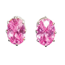 Load image into Gallery viewer, LOAS1369 - Sterling Silver Earrings with AAA Grade CZ in Pink