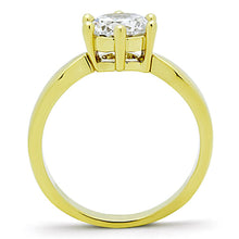 Load image into Gallery viewer, TK071G - IP Gold(Ion Plating) Stainless Steel Ring with AAA Grade CZ  in Clear