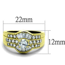 Load image into Gallery viewer, TK10528G - IP Gold(Ion Plating) Stainless Steel Ring with AAA Grade CZ  in Clear