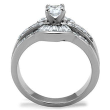 Load image into Gallery viewer, TK10528 - High polished (no plating) Stainless Steel Ring with AAA Grade CZ  in Clear