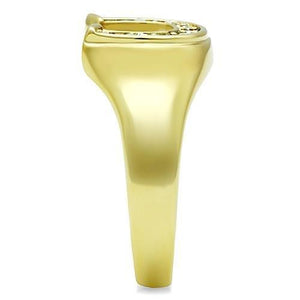 TK10616G - IP Gold(Ion Plating) Stainless Steel Ring with Top Grade Crystal  in Clear