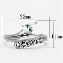 Load image into Gallery viewer, TK1080 - High polished (no plating) Stainless Steel Ring with AAA Grade CZ  in Clear