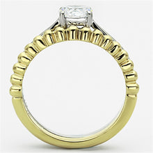Load image into Gallery viewer, TK1093 - Two-Tone IP Gold (Ion Plating) Stainless Steel Ring with AAA Grade CZ  in Clear