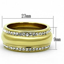Load image into Gallery viewer, TK1096 - IP Gold(Ion Plating) Stainless Steel Ring with Top Grade Crystal  in Clear