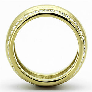 TK1096 - IP Gold(Ion Plating) Stainless Steel Ring with Top Grade Crystal  in Clear