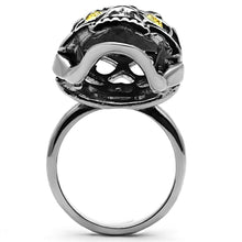 Load image into Gallery viewer, TK1114 - High polished (no plating) Stainless Steel Ring with Top Grade Crystal  in Topaz