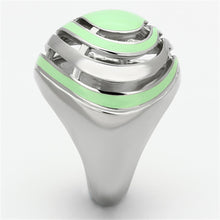 Load image into Gallery viewer, TK1140 - High polished (no plating) Stainless Steel Ring with Epoxy  in Emerald